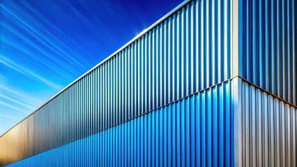 Modern Factory Architecture: Aluminum Facade & Corrugated Steel Macro Detail