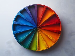 Obraz premium Vivid Circular Color Wheel Depicting Spectrum Gradient in Artistic Form