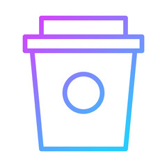 Minimalist Gradient Coffee Cup Icon Graphic