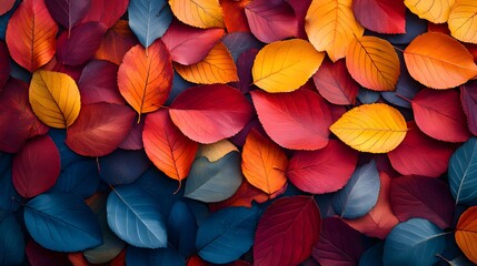 Vibrant Autumn Leaves in Bold and Colorful Arrangements