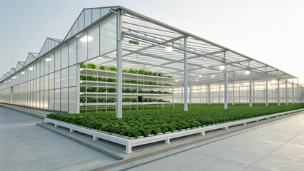 Obraz premium Modern Greenhouse with Sustainable Agriculture Techniques for Growth