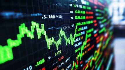 Fototapeta premium Stock market trading banner in realistic 3D. Investment and finance theme. 