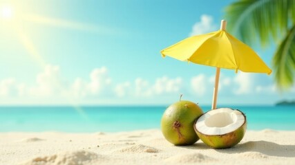 braids under an umbrella lie on the beach by the sea