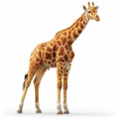 Obraz premium Isolated giraffe cutout on white background for clear and distinct display purposes