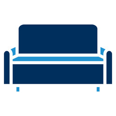 Sofa Blue Color Icon