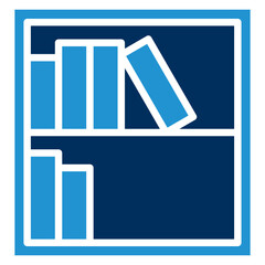 Bookshelf Blue Color Icon