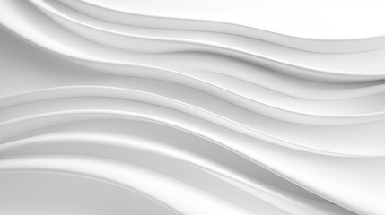 Obraz premium Abstract white flowing curves and layers with smooth textures on a plain background. Minimalist design for modern graphic projects.