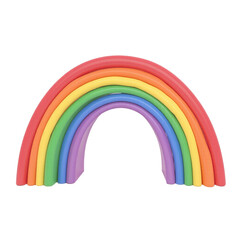 Fototapeta premium A vibrant 3D rendering of a colorful rainbow on a cut out background.