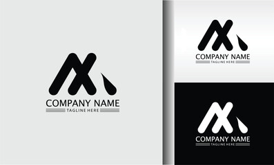 "Modern minimalist business logo, sleek black and white branding identity, abstract geometric M letter mark, professional corporate design, clean and stylish company symbol."