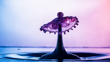 A detailed macro shot of a drop of ink dispersing in water, forming dynamic and artistic patterns as it swirls, creating a stunning visual effect.

