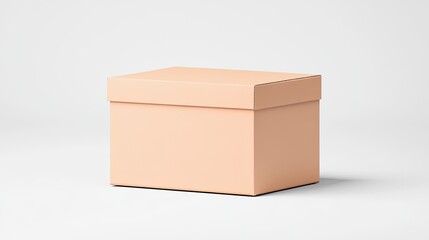 Simple peach-colored box on a clean white background, ideal for packaging or storage use