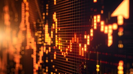 Obraz premium Futuristic Financial Data Soaring to New Heights Successful Market Growth