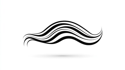 Obraz premium Abstract black wave design on a white background, suitable for modern graphic applications