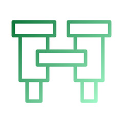 Binoculars Shaped Icon with Green Gradient Color