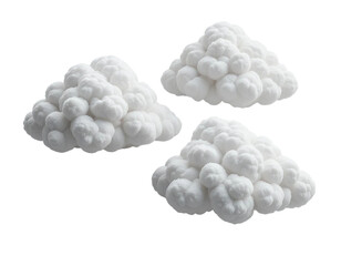  Collection of random shapes of abstract clouds. Cumulus different views clip art isolated on white background