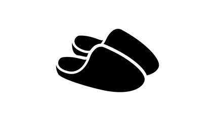 winter slippers symbol, black isolated silhouette