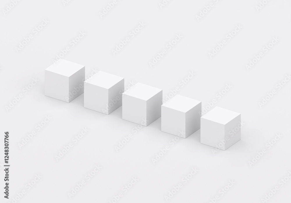Sticker white square product display podium in studio room, for display presentation