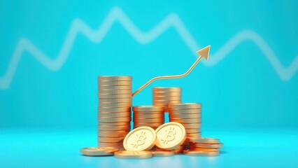 Rising graph showing the growth of finances.