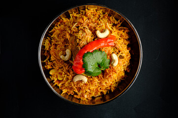 A Delightful Bowl of Flavorful Biryani With Aromatic Spices, Vibrant Colors, and Tempting Garnishes Inviting Taste Buds to Indulge in a Culinary Adventure at Any Time of Day