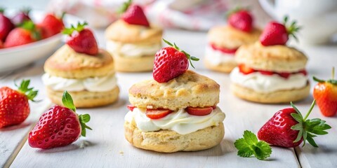 Delightful Strawberry Shortcakes A Culinary Delight Featuring Creamy Filling and Fresh Berries