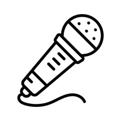 A microphone representing singing, broadcasting, and performances