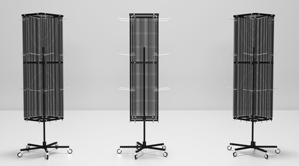 Magnet floor standing unit. Iron product display stand gondola, POS. 3d illustration © Mahnoor