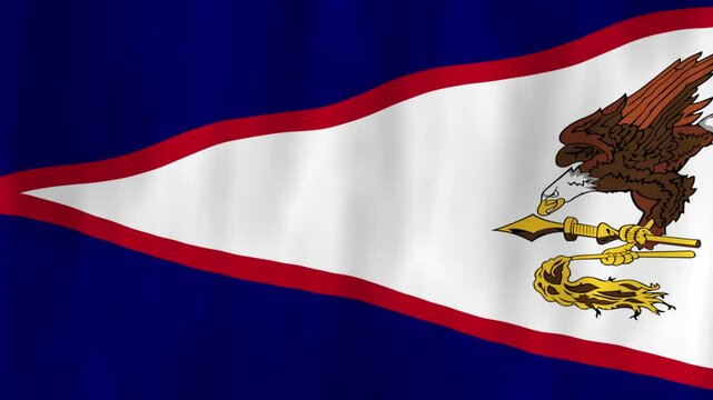 American Samoa flag country animation 3D symbol design waving in wind movement national patriotism world culture emblem banner Polynesia South Pacific red blue white