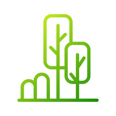 Green Trees Icon Vector Illustration Graphic