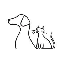 Dog and Logo, High-Quality Scalable Vector Design, Isolated on White Background, Easy to Use and Versatile.