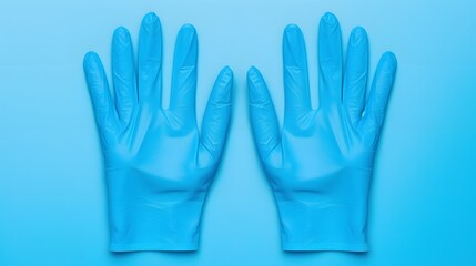 Obraz premium Latex free disposable medical gloves arranged in a neat organized pattern on a bright white surface This image represents the concept of hygiene sanitation and protection in a minimalist