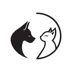 Dog and Logo, High-Quality Scalable Vector Design, Isolated on White Background, Easy to Use and Versatile.