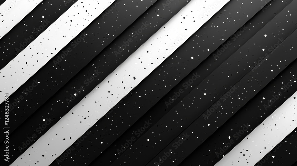 Poster striking monochrome geometric abstract pattern with overlapping polygons and sharp edges