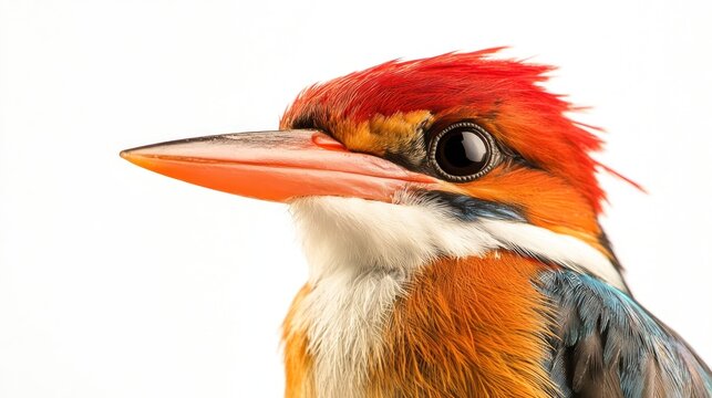 A close-up of a young Oriental dwarf kingfisher (Chiplun, Maharashtra, India), with intricate feather details and a sharp beak