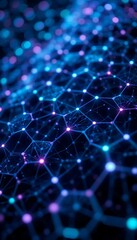 Obraz premium Abstract Network Mesh Background with Glowing Nodes