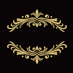 Gold vintage decorative border victorian illustration