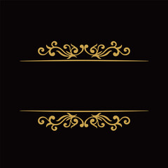 Gold vintage decorative border victorian illustration