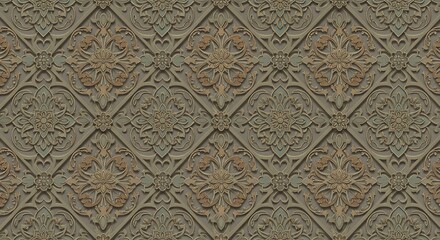 Elegant Embossed Floral Pattern Seamless Texture