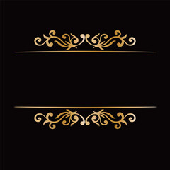 Gold vintage decorative border victorian illustration