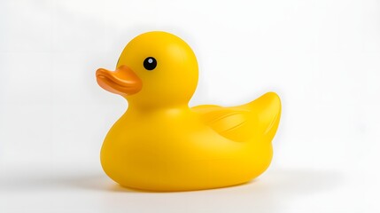 Perfectly Centered Rubber Duck with a Soft Matte Finish Showcased on a Clean and Simple White Background for Elegant Home or Office Decor