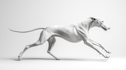 Elegant Greyhound in Motion on a Minimalist Background