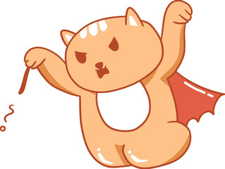 Witch Cat Cute Illustration 