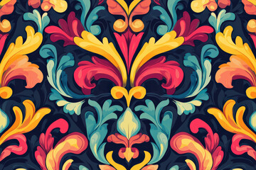 Vibrant colorful vintage pattern radiates retro vibes