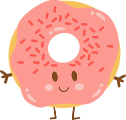 Cute Donut Character Illustration