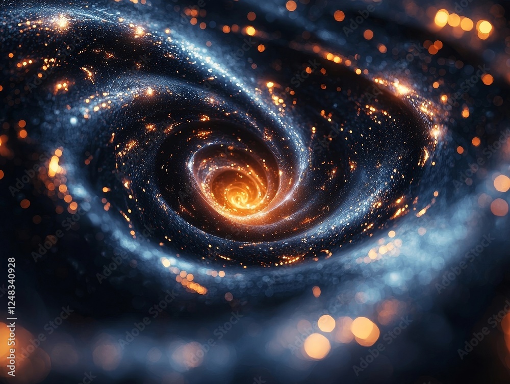Canvas Prints mesmerizing cosmic spiral vortex of glowing dots against dark background