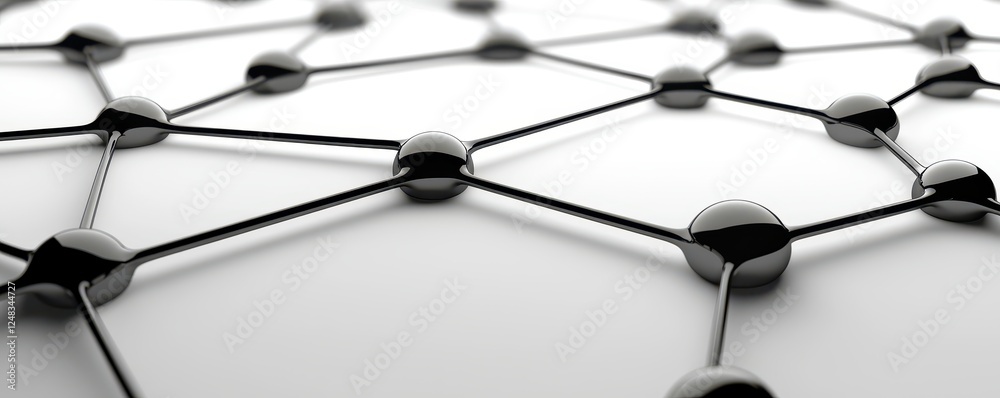 Aufkleber A close-up view of a network structure composed of interconnected nodes and lines, illustrating concepts of connectivity and relationships in a modern design.