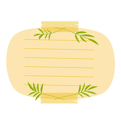 Sticky Note with Leaf Decoratioon