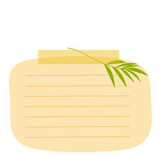 Sticky Note with Leaf Decoratioon