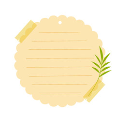 Sticky Note with Leaf Decoratioon