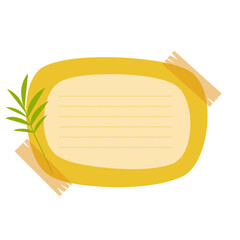 Sticky Note with Leaf Decoratioon