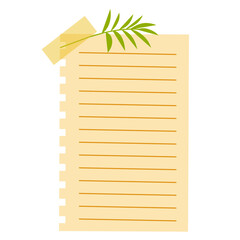 Sticky Note with Leaf Decoratioon